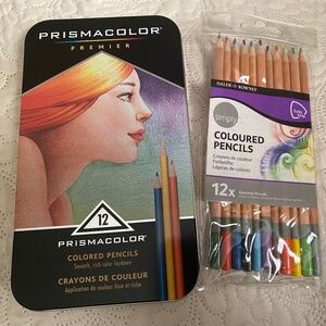 11 PRISMACOLOR pencils & 11colored pencils all pre-loved